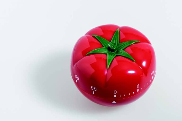 Photo of a tomato shaped timer.